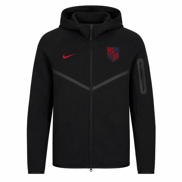 Nike Adult USMNT United States 2026 Tech Fleece Full Zip Hoodie (Black
