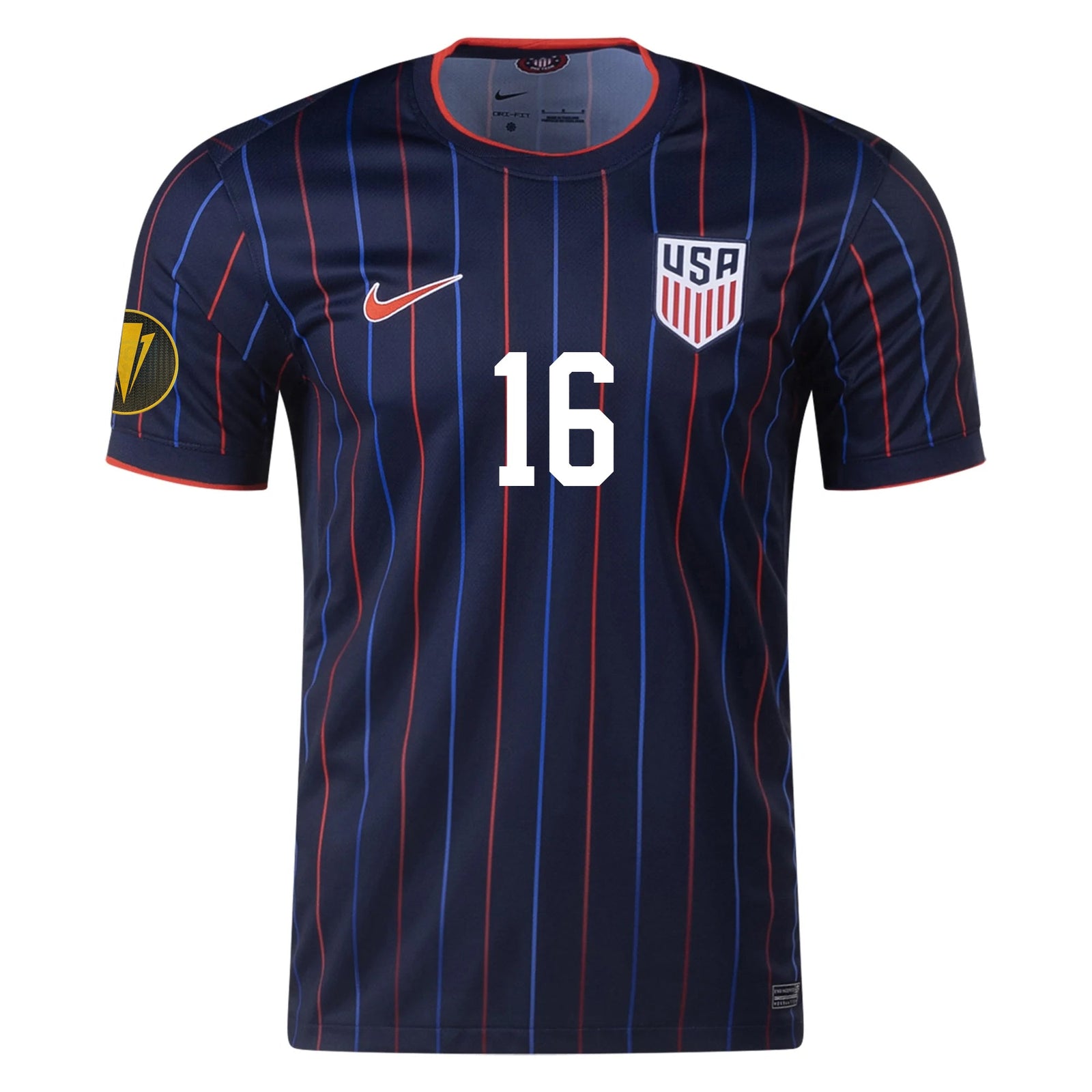 Nike Alex Freeman United States Away Jersey 25/26 w/ Gold Cup Patch 2025 (Obsidian/Challenge Red) | SoccerWearhouse