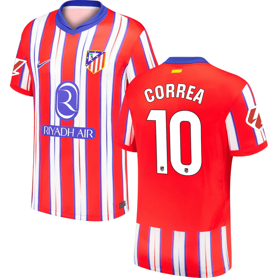 Nike Atletico Madrid Angel Correa Home Jersey w/ La Liga Patch 24/25 (Hyper Royal/Light Crimson) | SoccerWearhouse