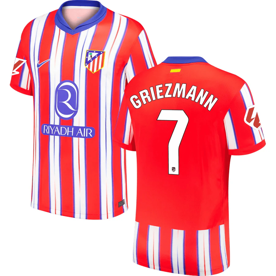 Nike Atletico Madrid Antoinne Griezmann Home Jersey w/ La Liga Patch 24/25 (Hyper Royal/Light Crimson) | SoccerWearhouse