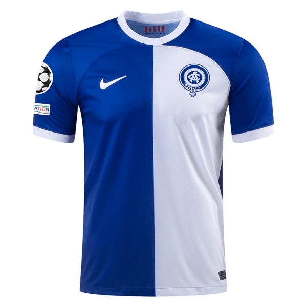 Nike Atletico Madrid Away Jersey w/ Champions League Patches 23/24 (Old Royal/White) | SoccerWearhouse