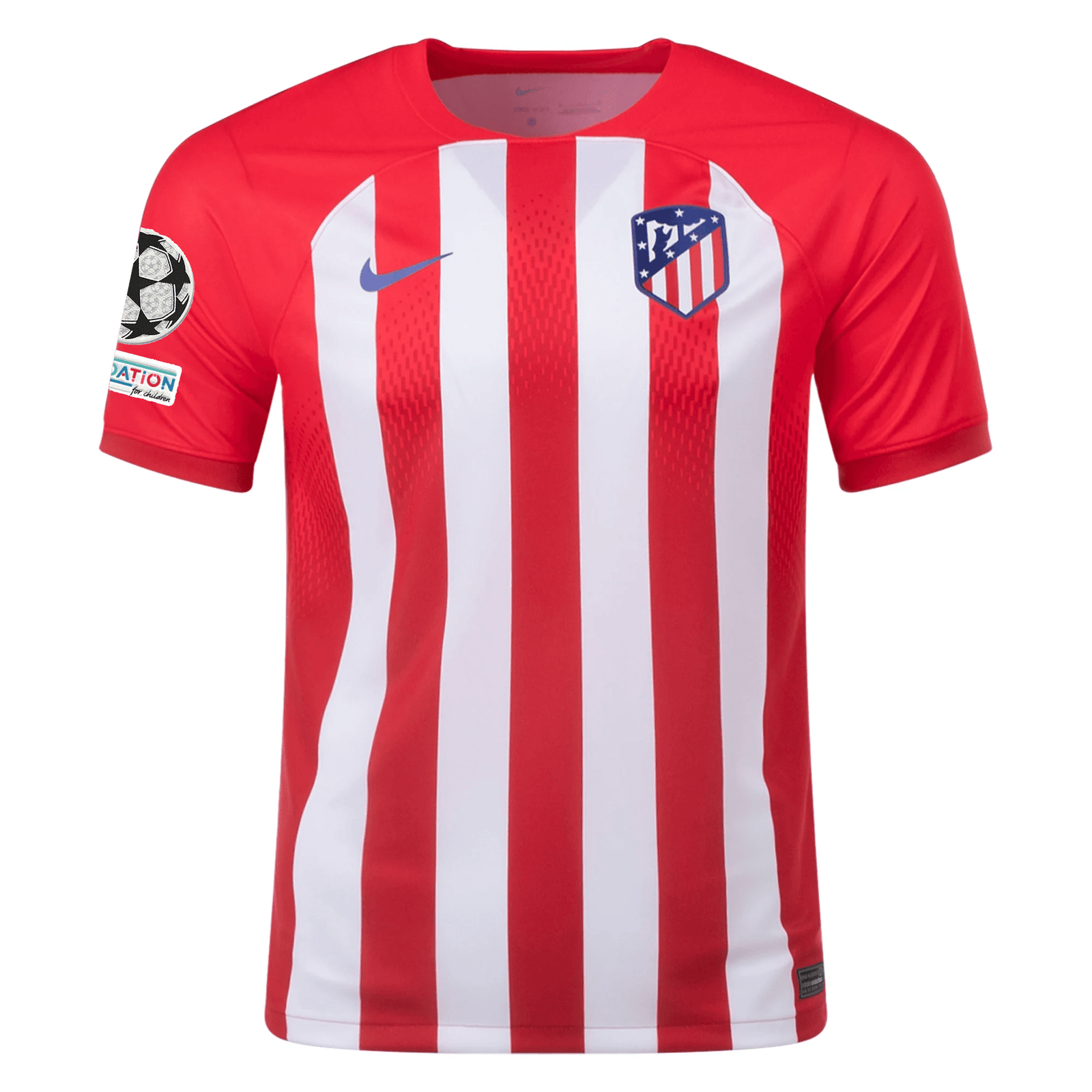 Nike Atletico Madrid Home Jersey w/ Champions League Patches 23/24 (Sport Red/Global Red) | SoccerWearhouse