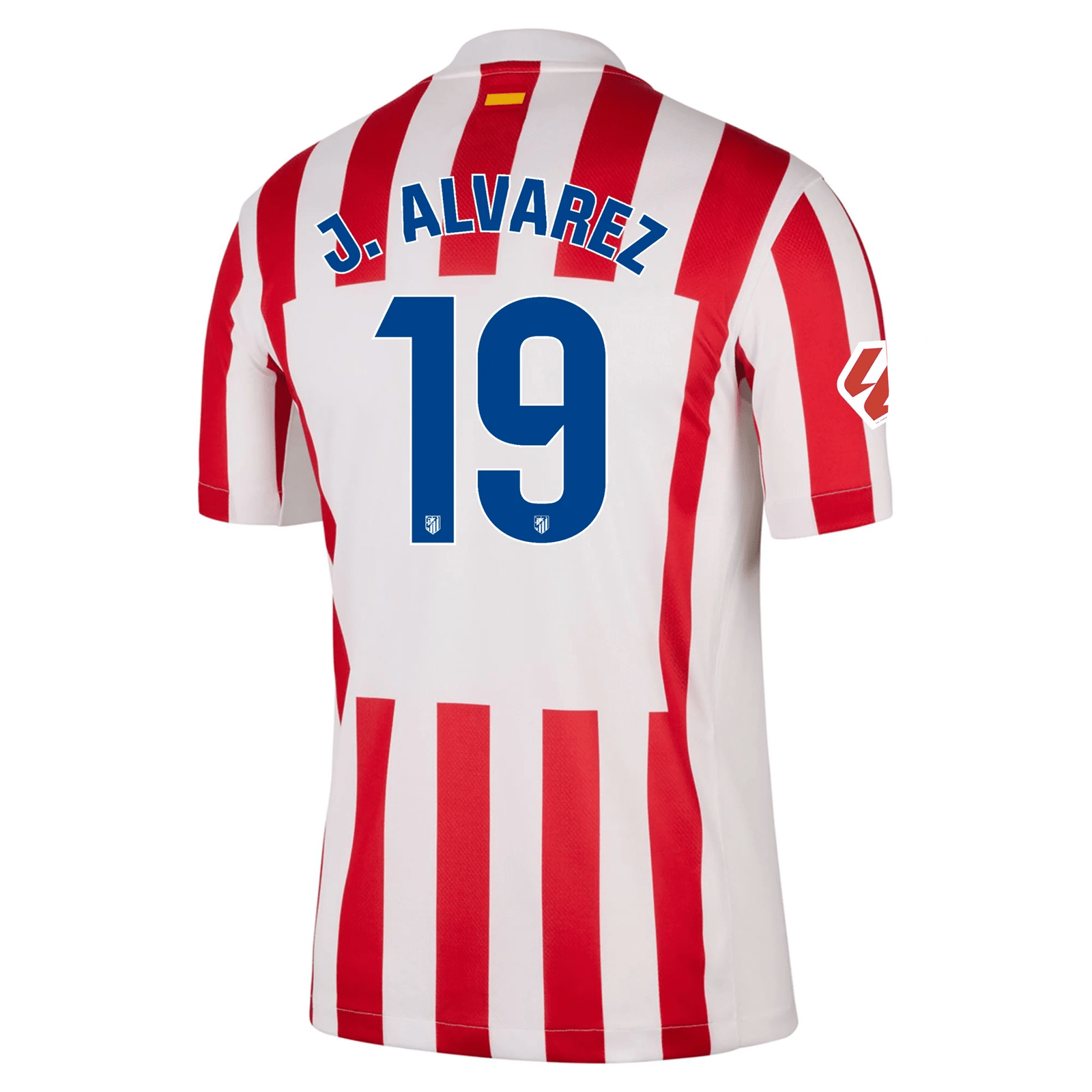Nike Atletico Madrid Julian Alvarez Home Jersey w/ La Liga Patch 25/26 (Sport Red/Hyper Royal) | SoccerWearhouse