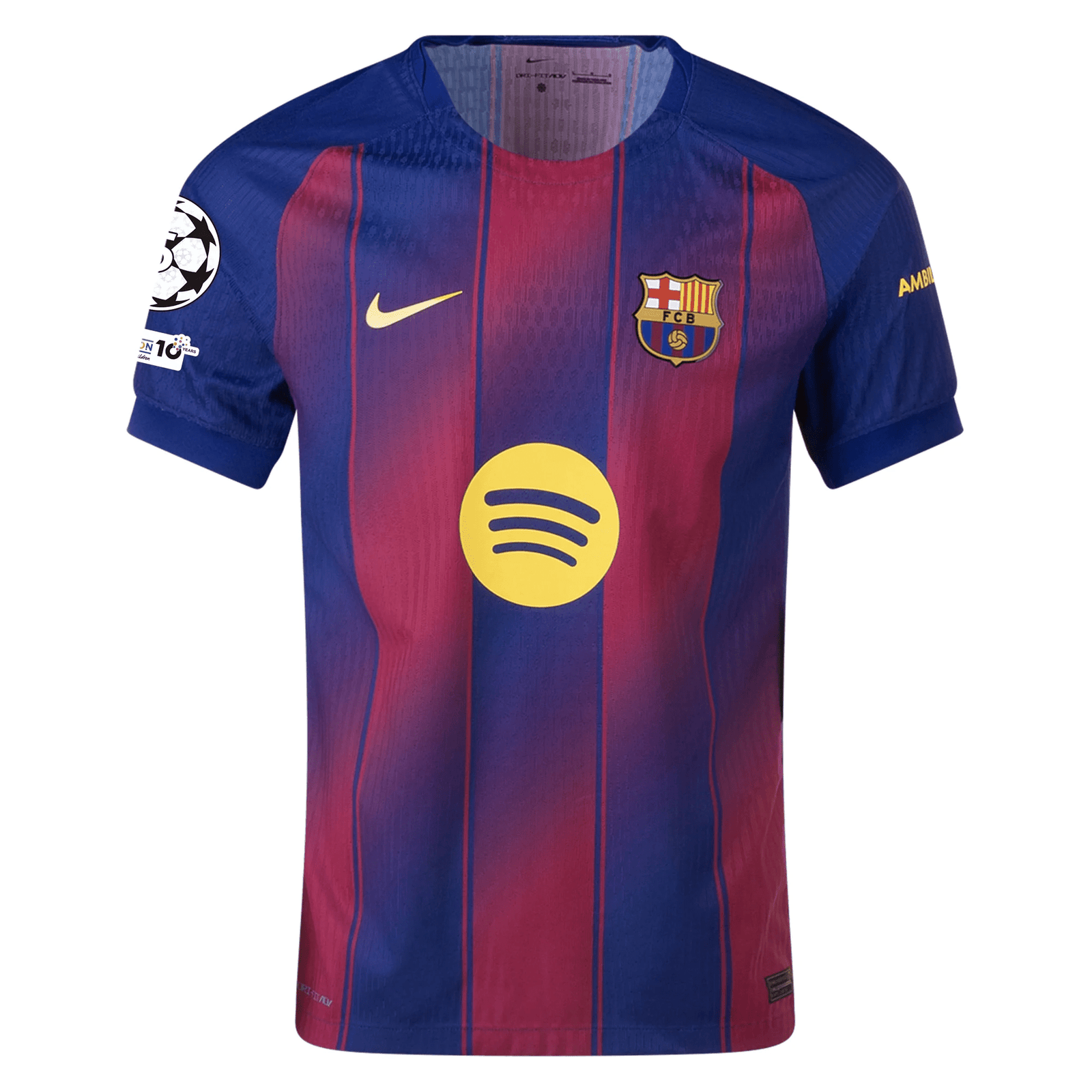 Nike Barcelona Authentic Home Jersey w/ Champions League Patches 25/26 (Deep Royal Blue/Midwest Gold) | SoccerWearhouse