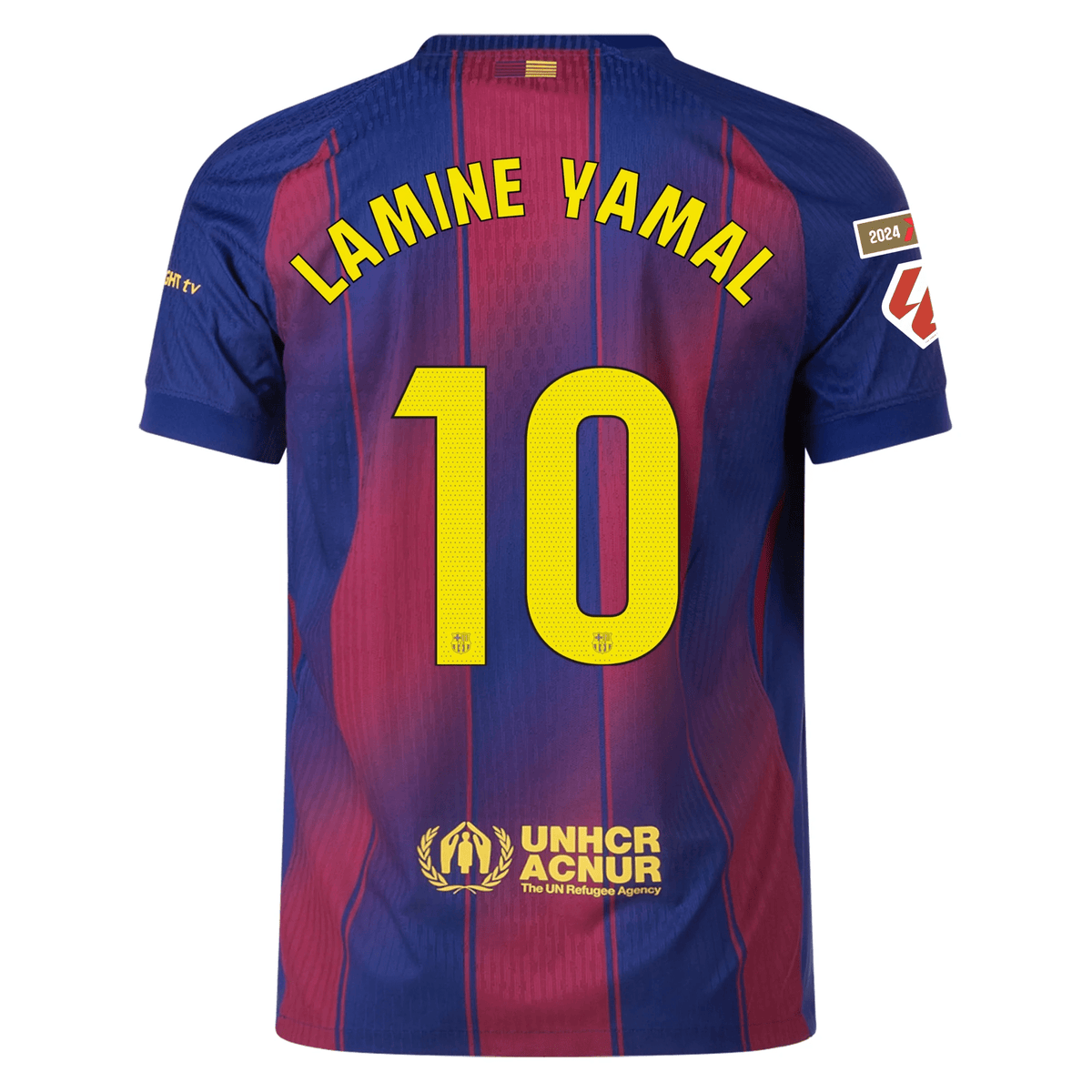 Nike Barcelona Authentic Lamine Yamal Home Jersey w/ La Liga Champion Patches 25/26 (Deep Royal Blue/Midwest Gold) | SoccerWearhouse