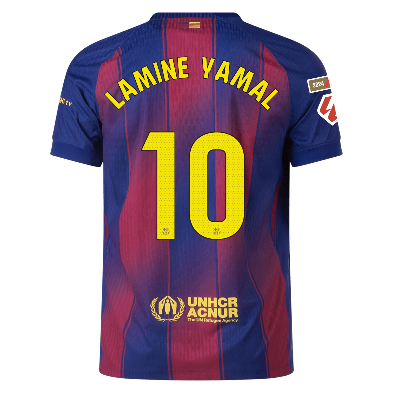 Nike Barcelona Authentic Lamine Yamal Home Jersey w/ La Liga Champion Patches 25/26 (Deep Royal Blue/Midwest Gold) | SoccerWearhouse