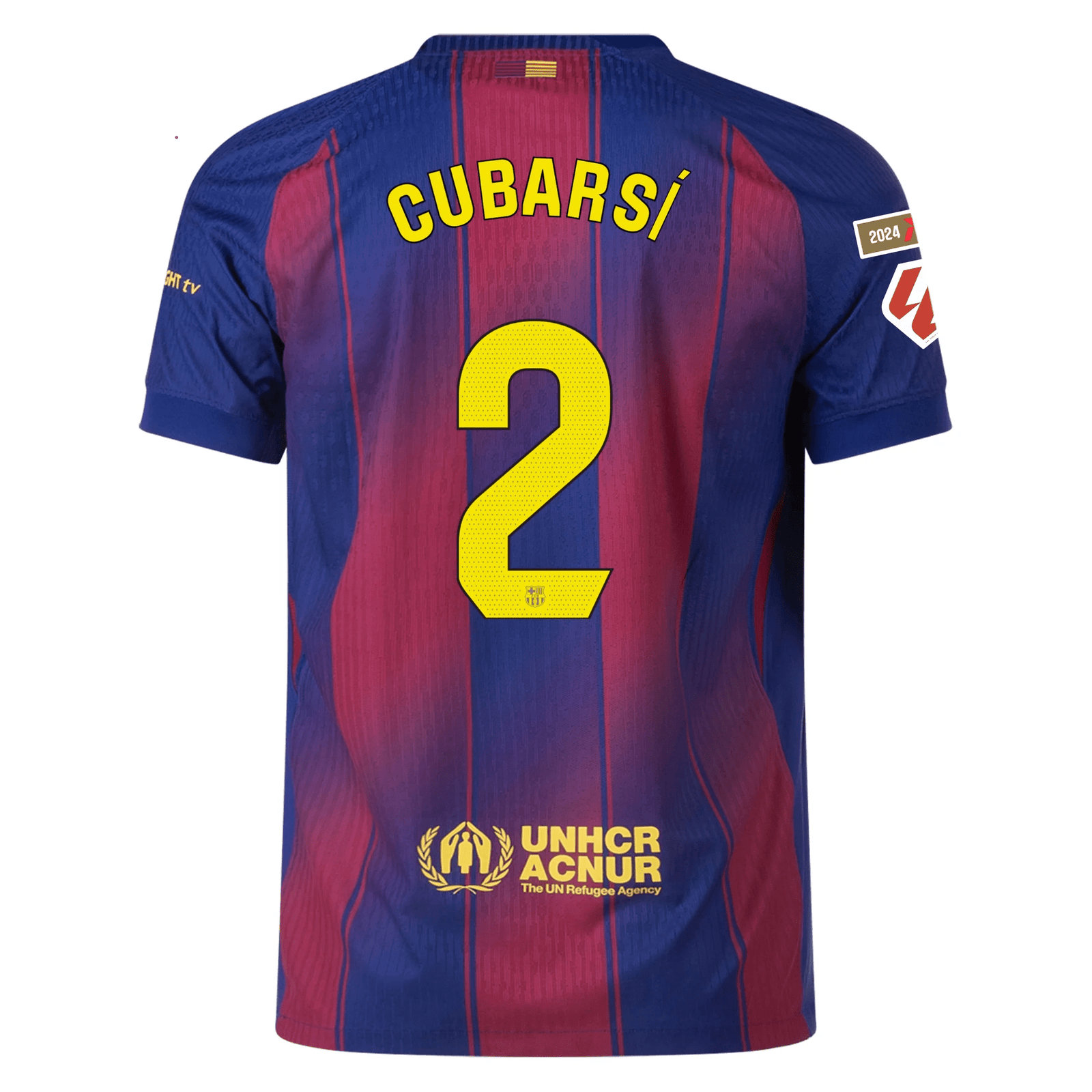 Nike Barcelona Authentic Pau Cubarsi Home Jersey w/ La Liga Champion Patches 25/26 (Deep Royal Blue/Midwest Gold) | SoccerWearhouse
