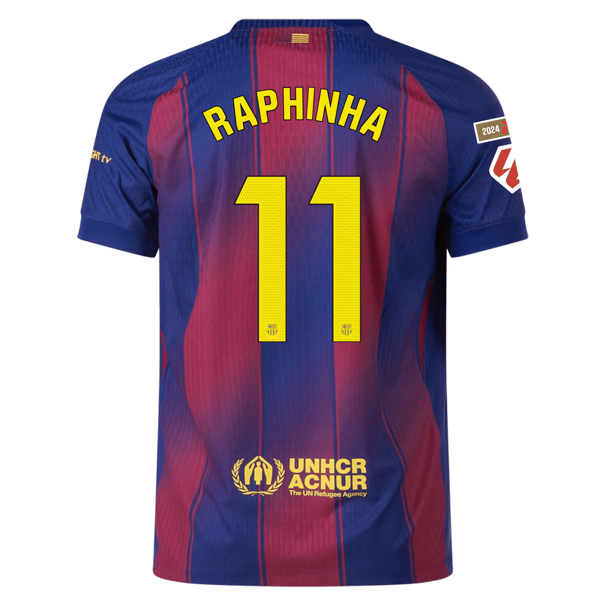 Nike Barcelona Authentic Raphinha Home Jersey w/ La Liga Champion Patches 25/26 (Deep Royal Blue/Midwest Gold) | SoccerWearhouse