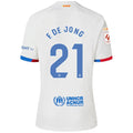 Nike Barcelona Frenkie De Jong Authentic Match Away Jersey 23/24 w/ LaLiga Patches (White/Royal Blue)