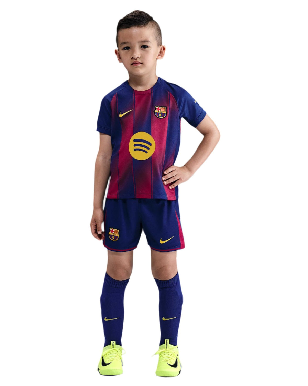 Nike Barcelona Little Kids 3 - Piece Home Kit 25/26 (Deep Royal Blue/Midwest Gold) | SoccerWearhouse