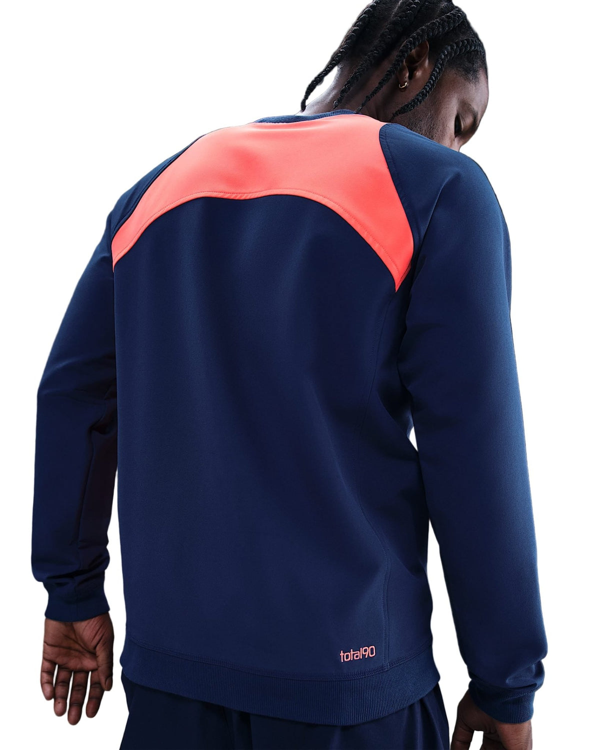 Nike Barcelona Third Total 90 Crew Neck Top 25/26 (Midnight Navy/Bright Mango) | SoccerWearhouse