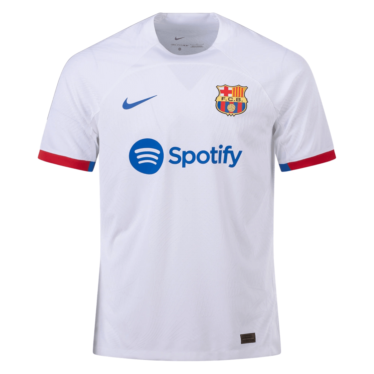 Nike Barcelona Vaporknit Match Away Jersey 23/24 (White/Royal Blue) | SoccerWearhouse