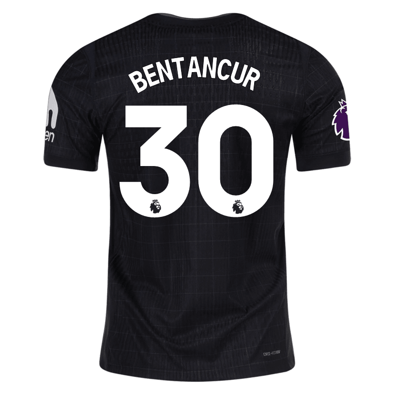 Nike Bentancur Tottenham Hotspur Authentic Away Jersey 25/26 w/ EPL Patch (Black/Iron) | SoccerWearhouse