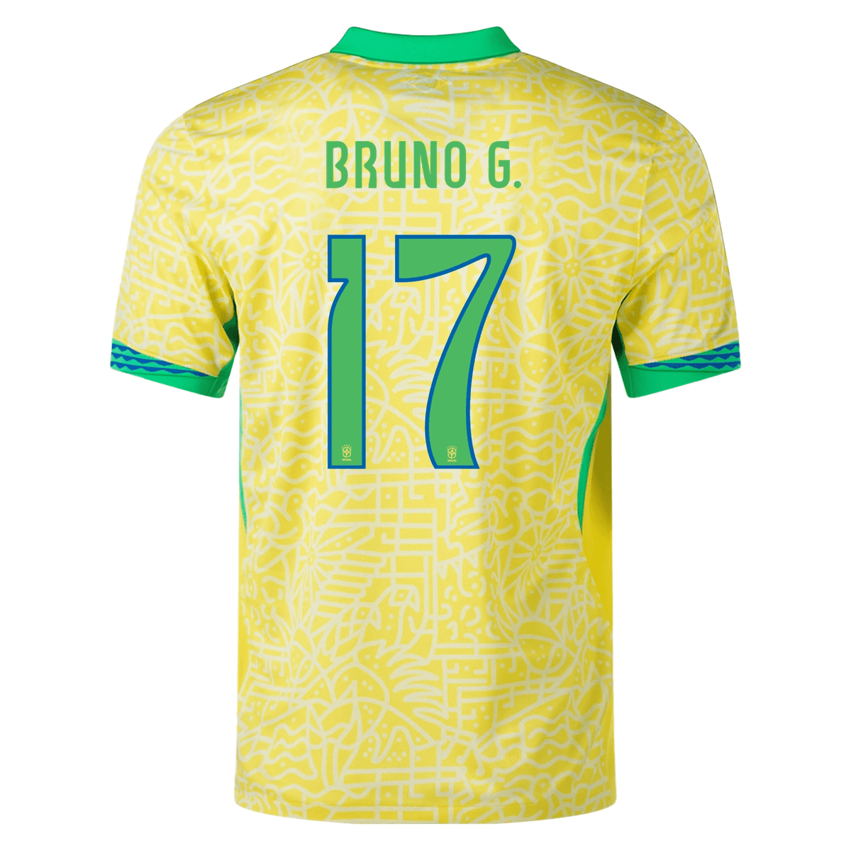 Nike Brazil Authentic Bruno Guimarães Home Jersey 24/25 (Dynamic Yellow/Lemon Chiffon/Green Spark) | SoccerWearhouse