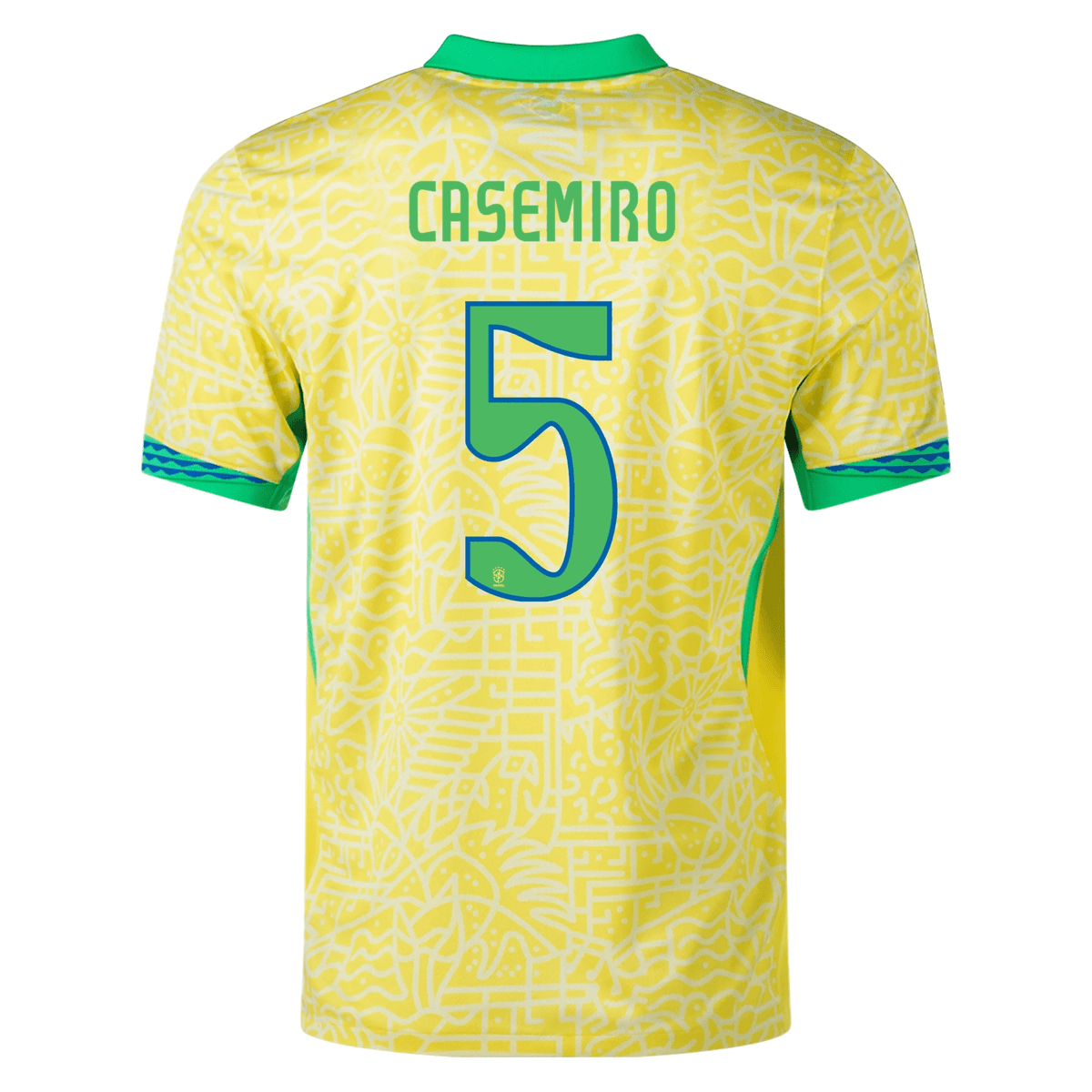 Nike Brazil Authentic Casemiro Home Jersey 24/25 (Dynamic Yellow/Lemon Chiffon/Green Spark) | SoccerWearhouse