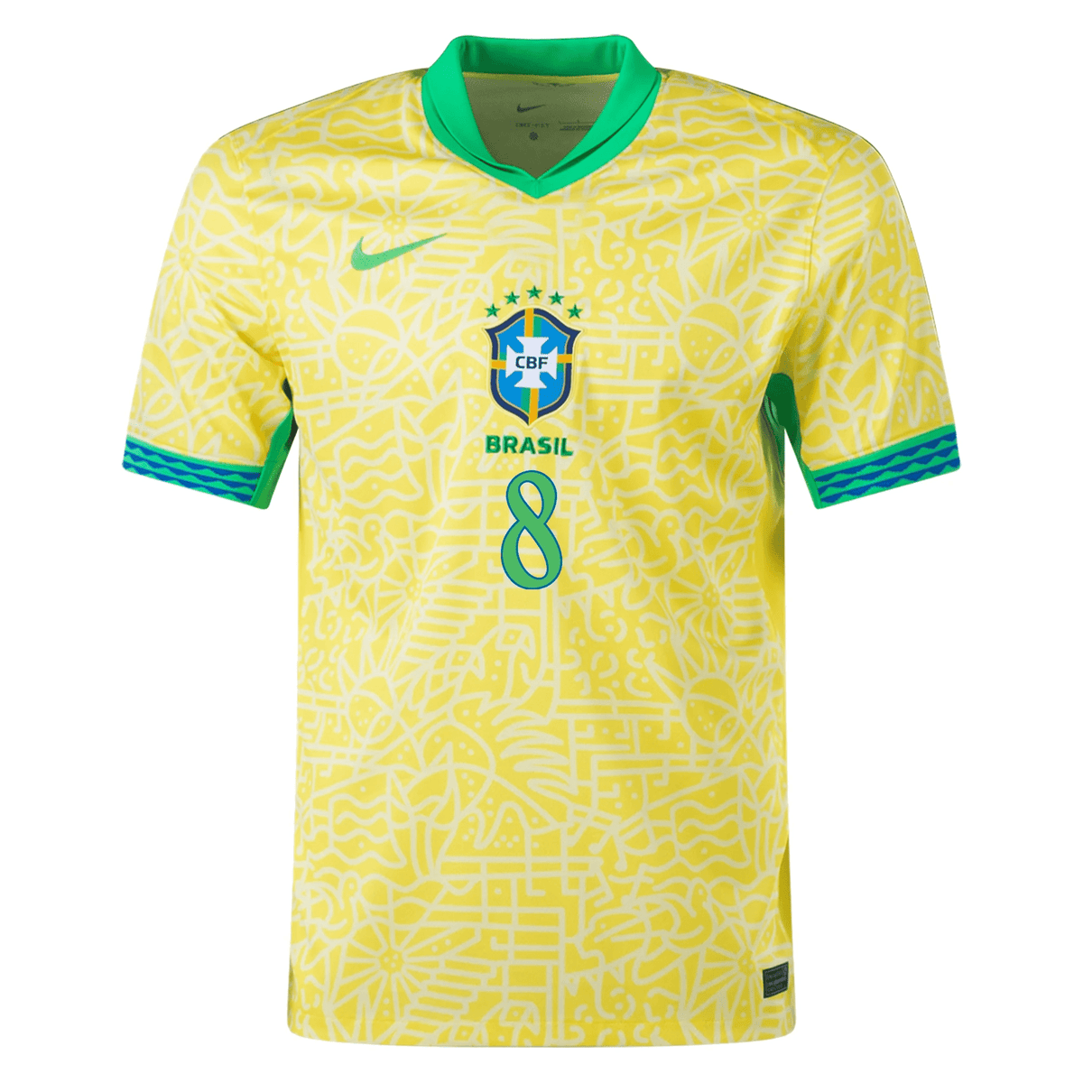 Nike Brazil Authentic Lucas Paqueta Home Jersey 24/25 (Dynamic Yellow/Lemon Chiffon/Green Spark) | SoccerWearhouse