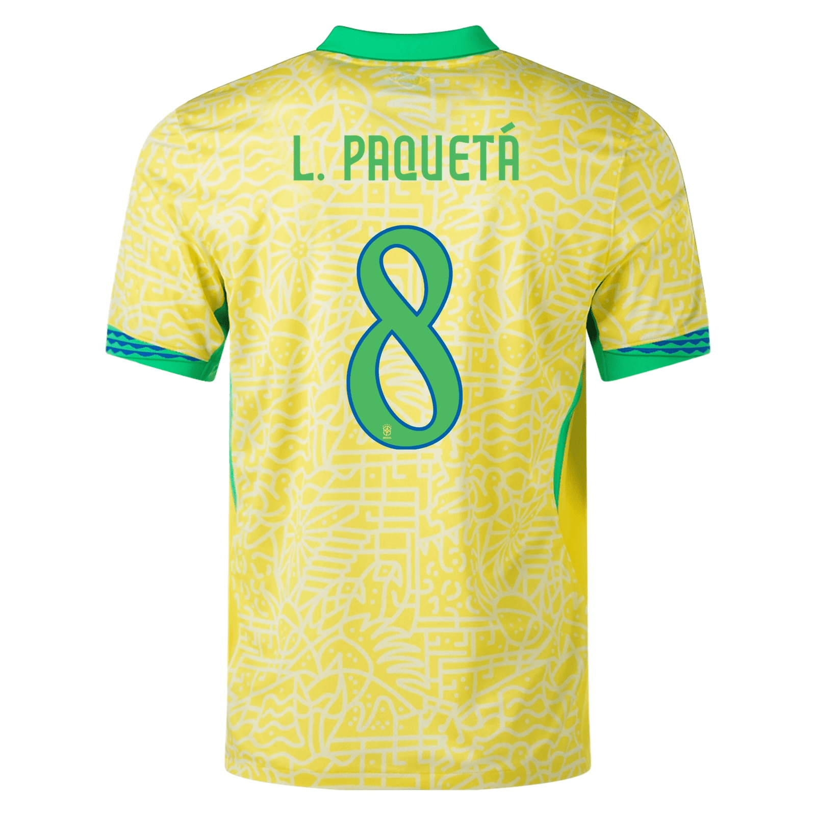 Nike Brazil Authentic Lucas Paqueta Home Jersey 24/25 (Dynamic Yellow/Lemon Chiffon/Green Spark) | SoccerWearhouse