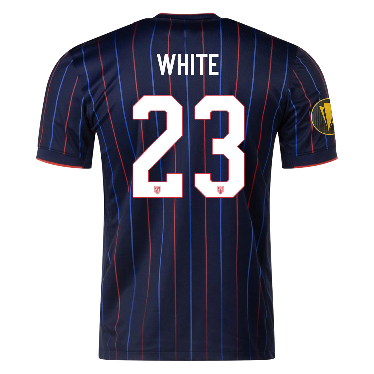 Nike Brian White United States Away Jersey 25/26 w/ Gold Cup Patch 2025 (Obsidian/Challenge Red) | SoccerWearhouse