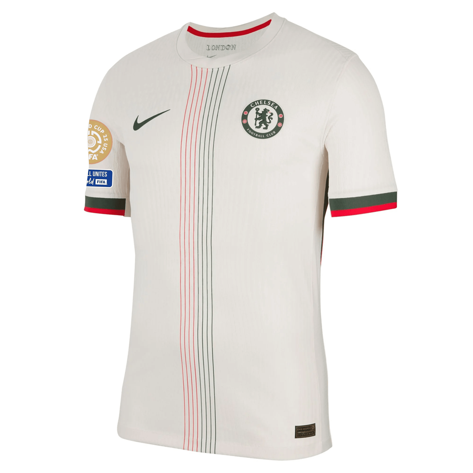 Nike Chelsea Authentic Away Jersey w/ Club World Cup Patches 25/26 (Phantom/Speed Red/Galactic Jade) | SoccerWearhouse