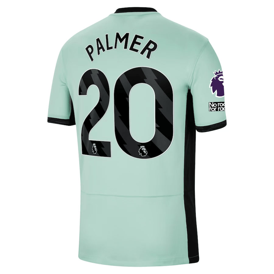 Nike Chelsea Cole Palmer Third Jersey w/ EPL + No Room For Racism Patches 23/24 (Mint Foam/Black) | SoccerWearhouse