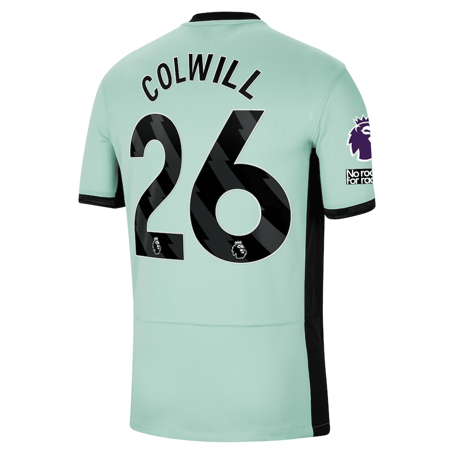 Nike Chelsea Colwill Third Jersey w/ EPL + No Room For Racism Patches 23/24 (Mint Foam/Black) | SoccerWearhouse
