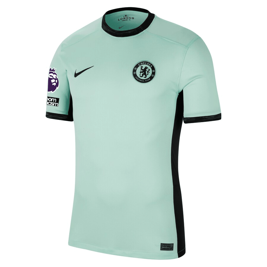 Nike Chelsea Connor Gallagher Third Jersey w/ EPL + No Room For Racism Patches 23/24 (Mint Foam/Black) | SoccerWearhouse