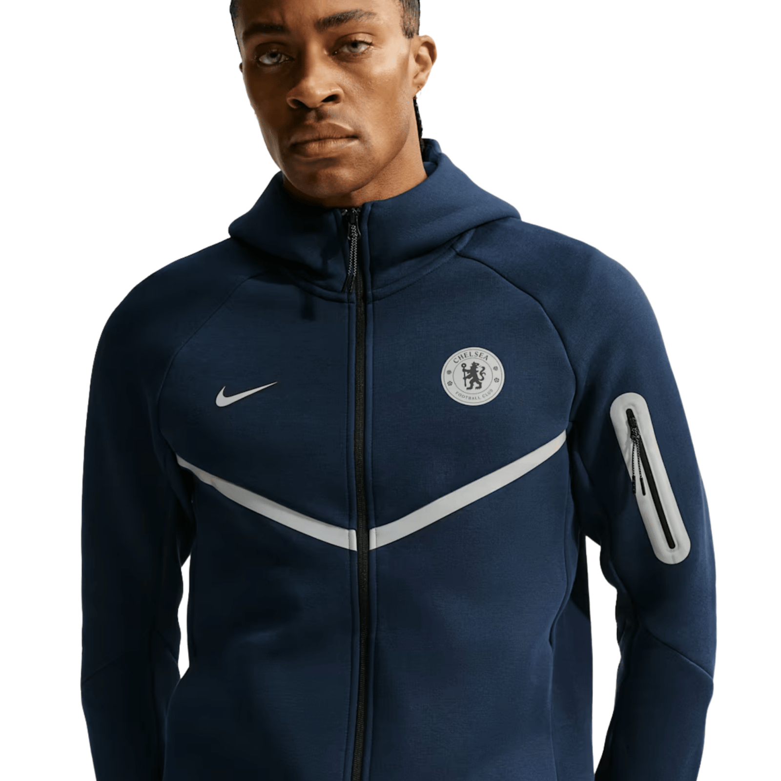 Nike Chelsea FC 26/27 Tech Fleece Windrunner Jacket (Blue Eclipse/Reflective Silver) | SoccerWearhouse
