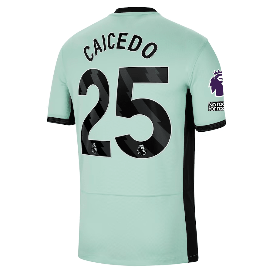 Nike Chelsea Moises Caicedo Third Jersey w/ EPL + No Room For Racism Patches 23/24 (Mint Foam/Black) | SoccerWearhouse
