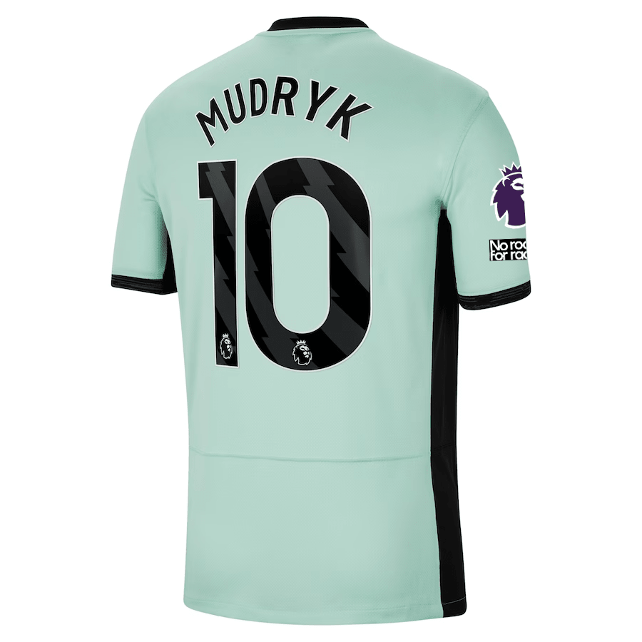 Nike Chelsea Mudryk Third Jersey w/ EPL + No Room For Racism Patches 23/24 (Mint Foam/Black) | SoccerWearhouse