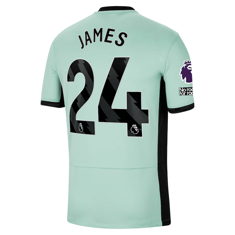 Nike Chelsea Reece James Third Jersey w/ EPL + No Room For Racism Patches 23/24 (Mint Foam/Black) | SoccerWearhouse