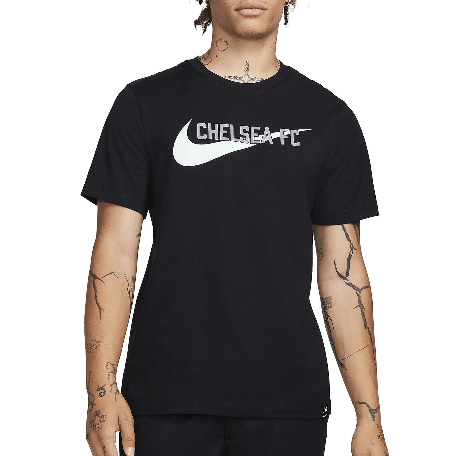 Nike Chelsea Swoosh T-Shirt 23/24 (Black/Mint Foam) | SoccerWearhouse