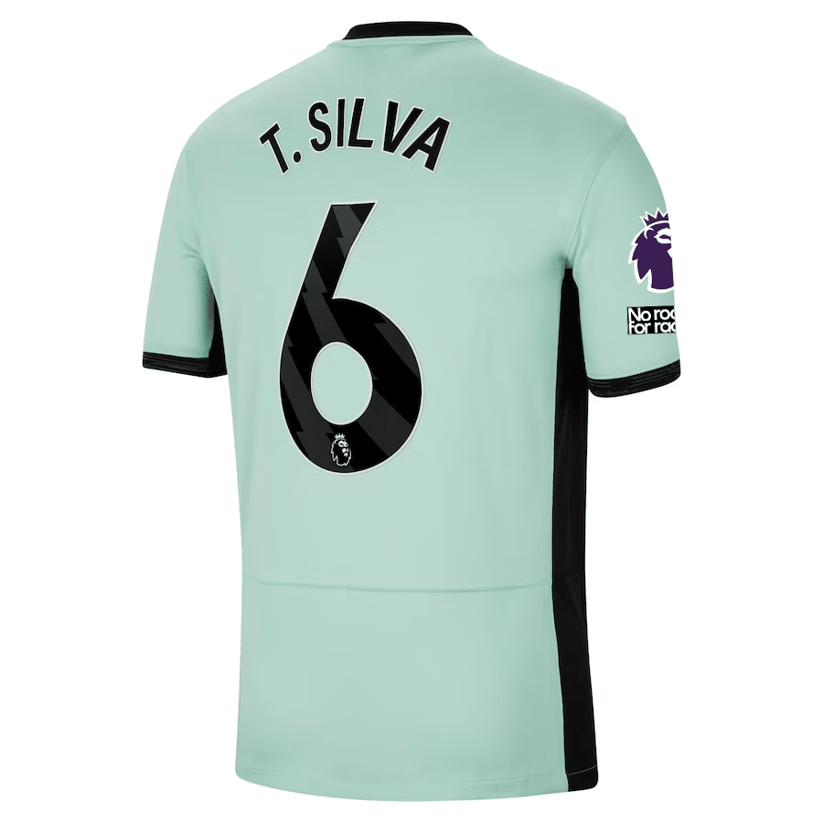 Nike Chelsea Thiago Silva Third Jersey w/ EPL + No Room For Racism Patches 23/24 (Mint Foam/Black) | SoccerWearhouse