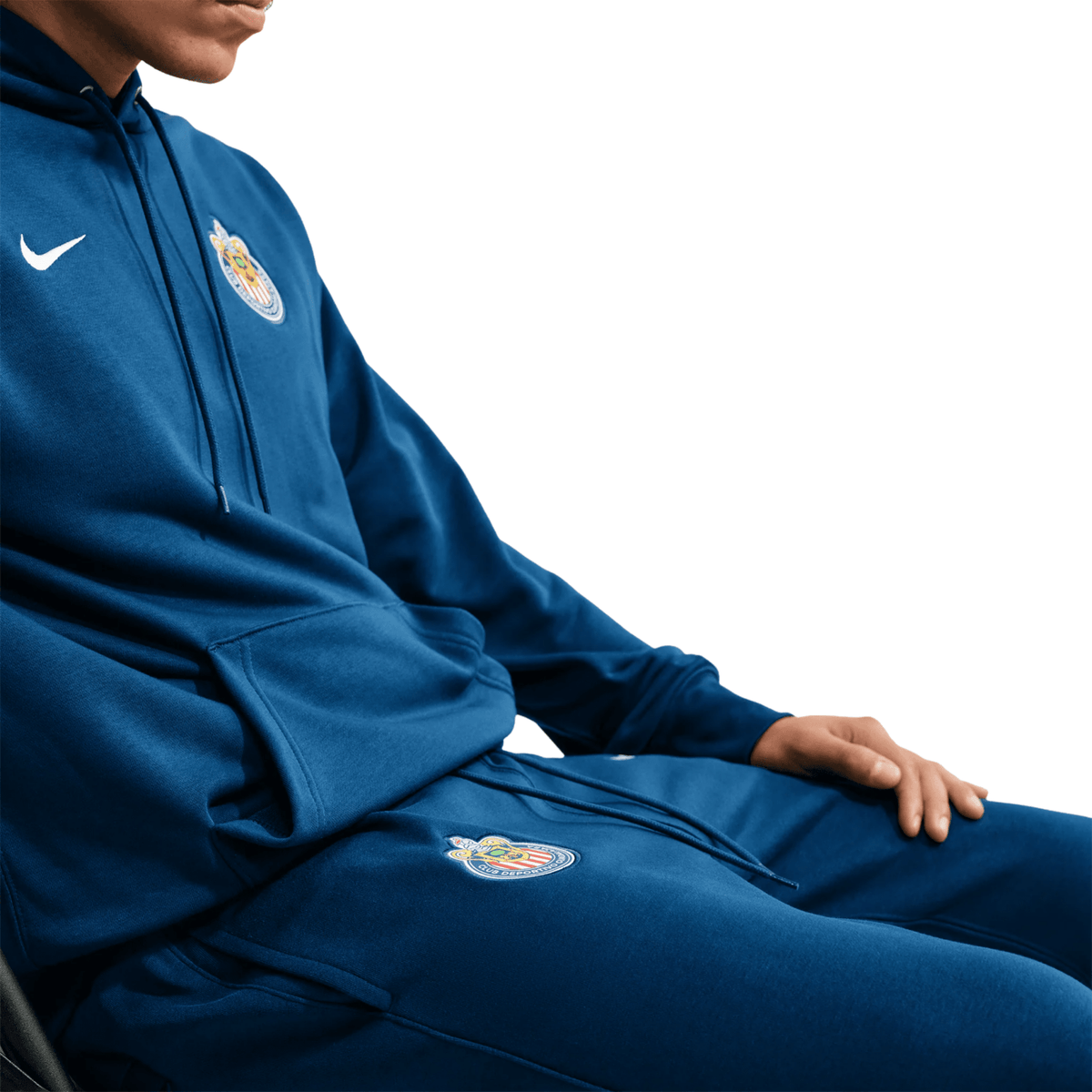 Nike Chivas French Terry Jogger Pants 26/27 (Brave Blue/White) | SoccerWearhouse