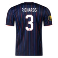 Nike Chris Richards United States Away Jersey 25/26 w/ Gold Cup Patch 2025 (Obsidian/Challenge Red)