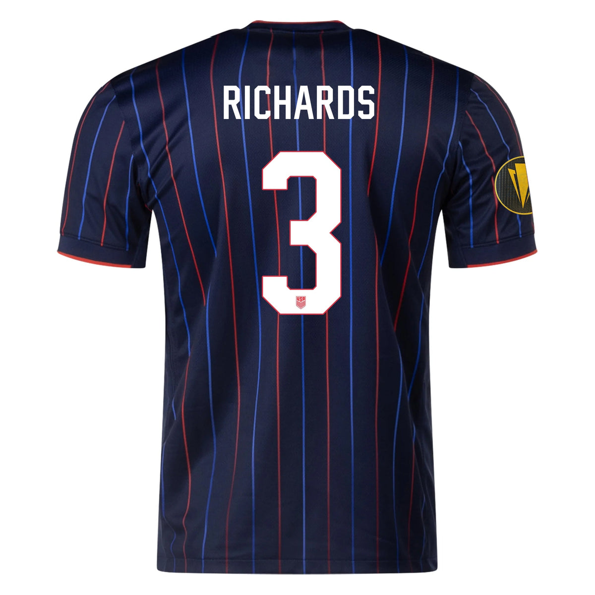 Nike Chris Richards United States Away Jersey 25/26 w/ Gold Cup Patch 2025 (Obsidian/Challenge Red) | SoccerWearhouse