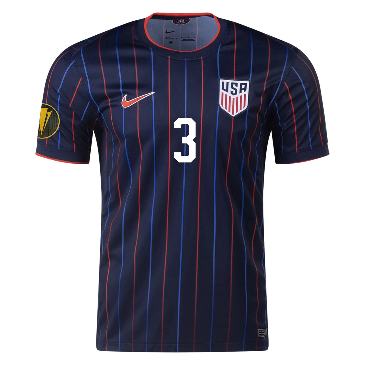 Nike Chris Richards United States Away Jersey 25/26 w/ Gold Cup Patch 2025 (Obsidian/Challenge Red) | SoccerWearhouse