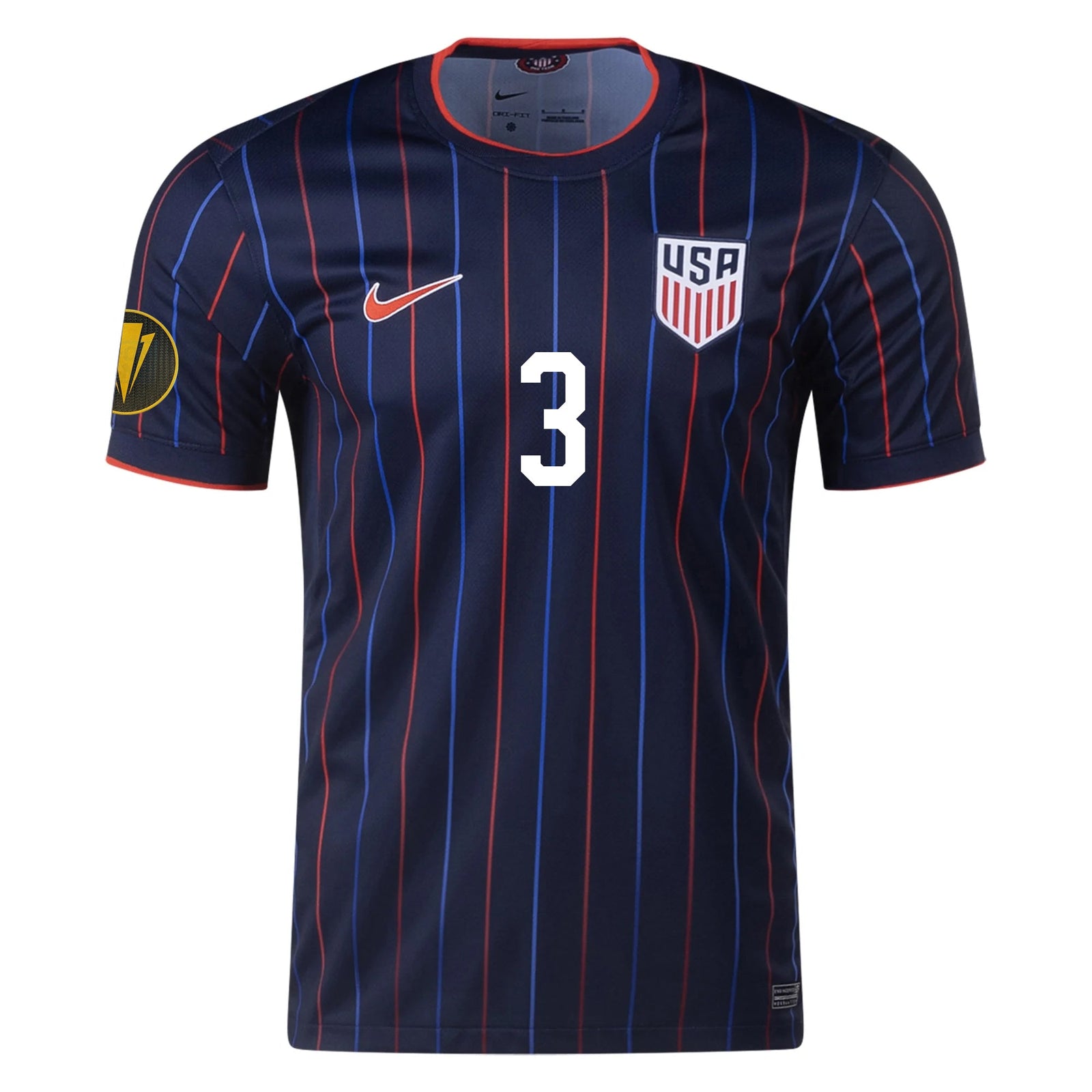 Nike Chris Richards United States Away Jersey 25/26 w/ Gold Cup Patch 2025 (Obsidian/Challenge Red) | SoccerWearhouse