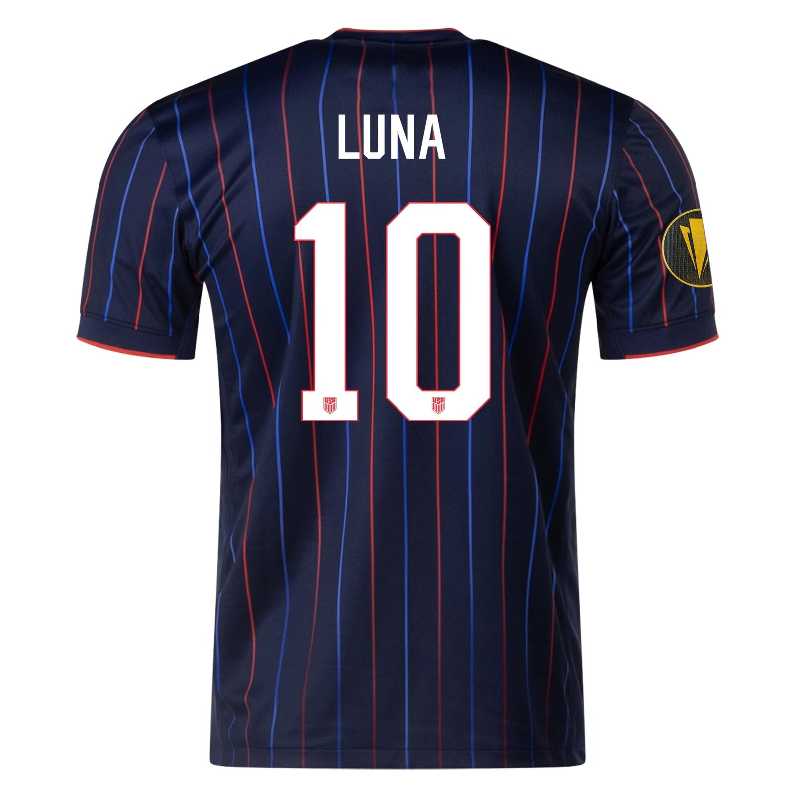 Nike Diego Luna United States Away Jersey 25/26 w/ Gold Cup Patch 2025 (Obsidian/Challenge Red) | SoccerWearhouse