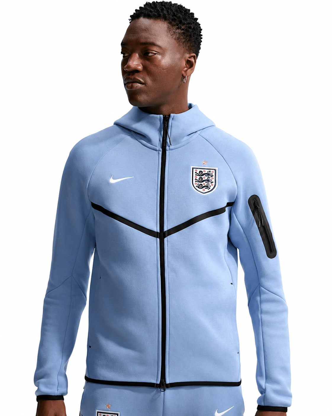 Nike England Tech Fleece Windrunner Full Zip Hoodie (Work Blue/White) | SoccerWearhouse