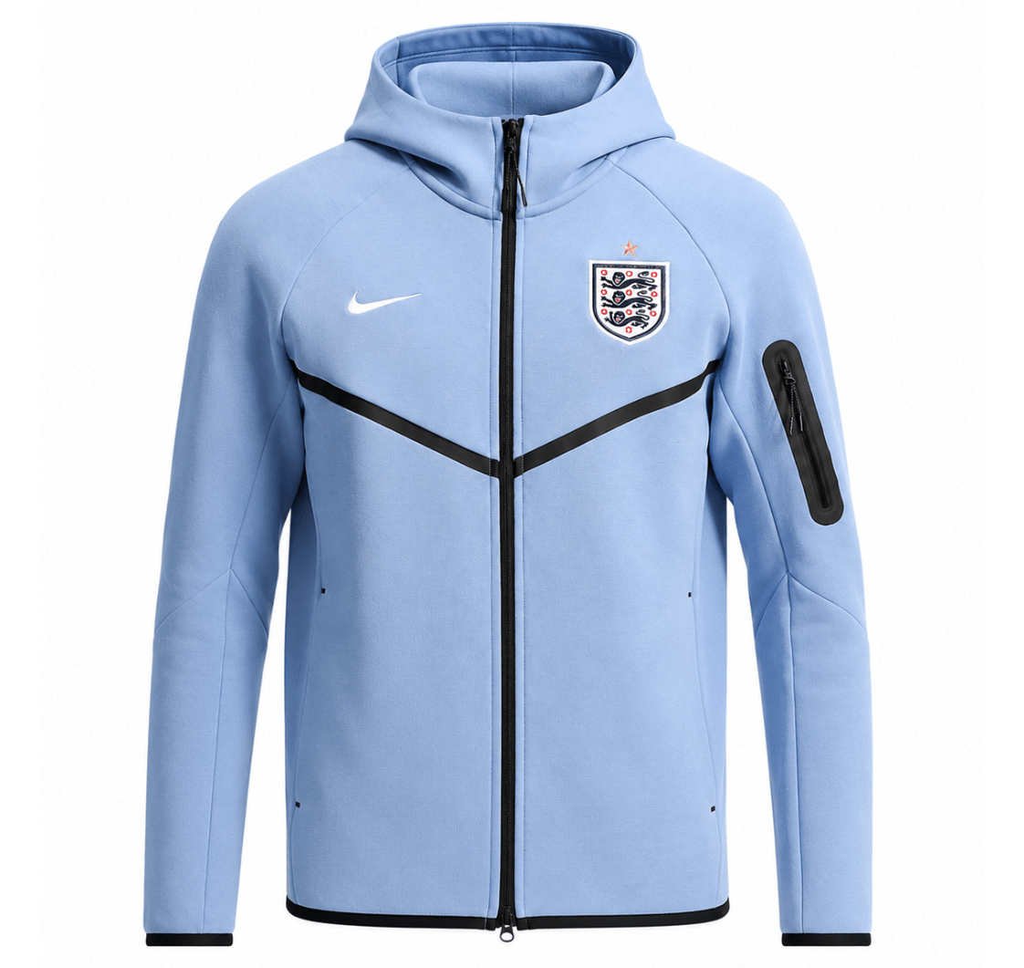 Nike England Tech Fleece Windrunner Full Zip Hoodie (Work Blue/White) | SoccerWearhouse
