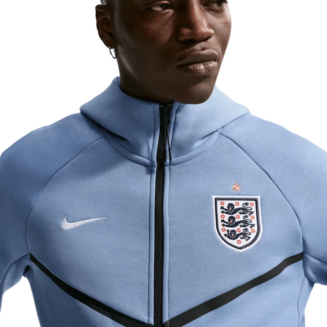 Nike England Tech Fleece Windrunner Full Zip Hoodie (Work Blue/White) | SoccerWearhouse
