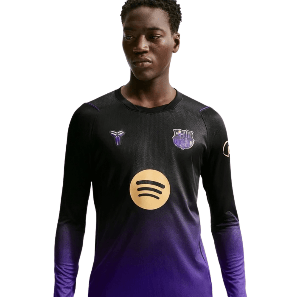 Nike FC Barcelona 26/27 Long Sleeve Away Soccer Jersey (Purple/Metallic Gold) | SoccerWearhouse