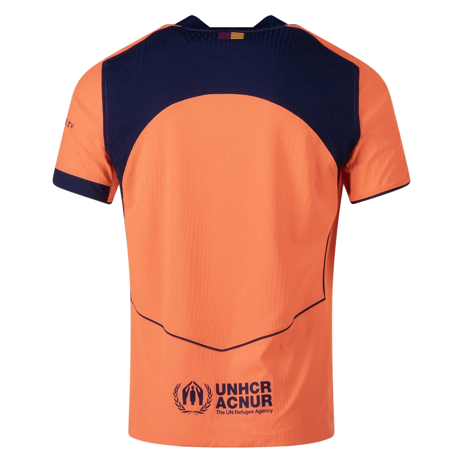 Nike FC Barcelona Authentic Third T90 Jersey 25/26 (Bright Mango/Midnight Navy) | SoccerWearhouse