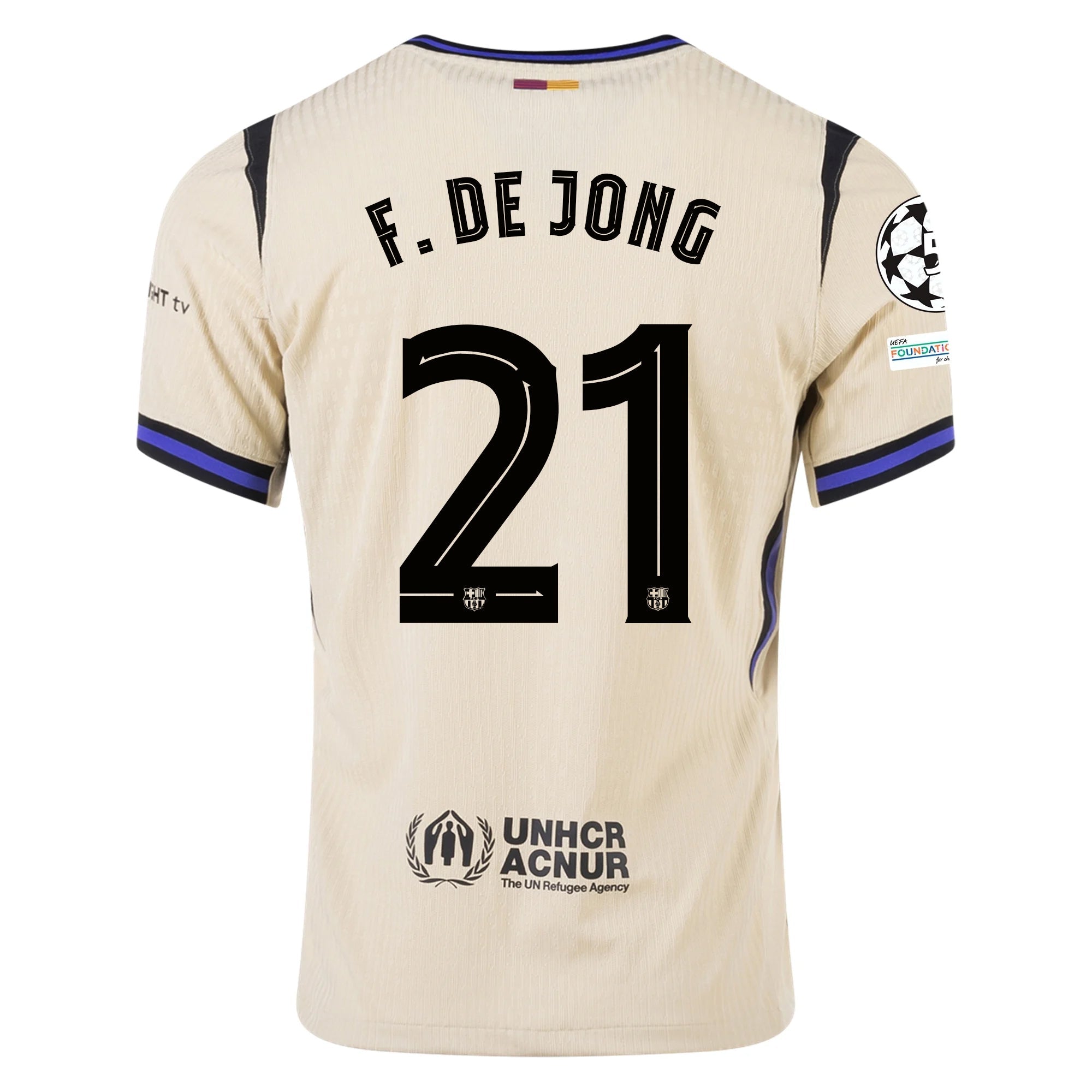 Nike Frenkie De Jong Men's FC Barcelona Authentic Away Jersey w/ Champ