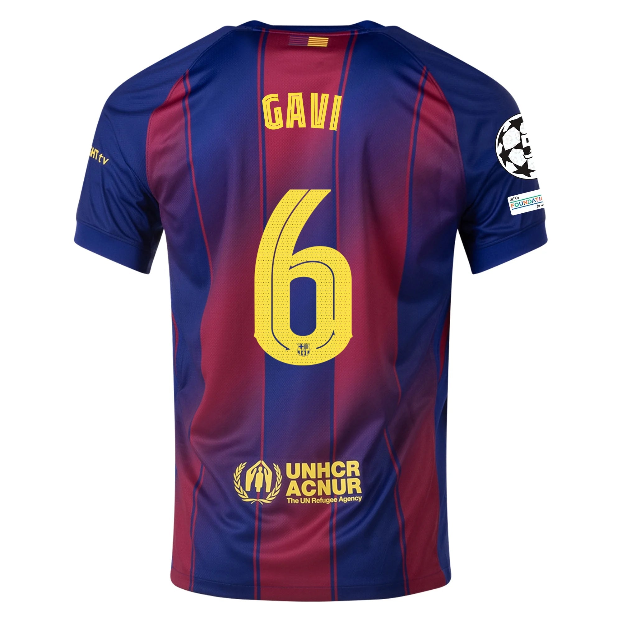 Nike Gavi FC Barcelona Home Jersey 25/26 w/ Champions League Patches (