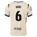 Nike Gavi Men's FC Barcelona Authentic Away Jersey w/ Champions League Patches (Team Gold/Persian Violet/Black)