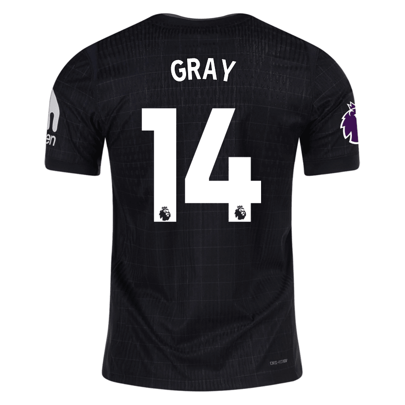 Nike Gray Tottenham Hotspur Authentic Away Jersey 25/26 w/ EPL Patch (Black/Iron) | SoccerWearhouse