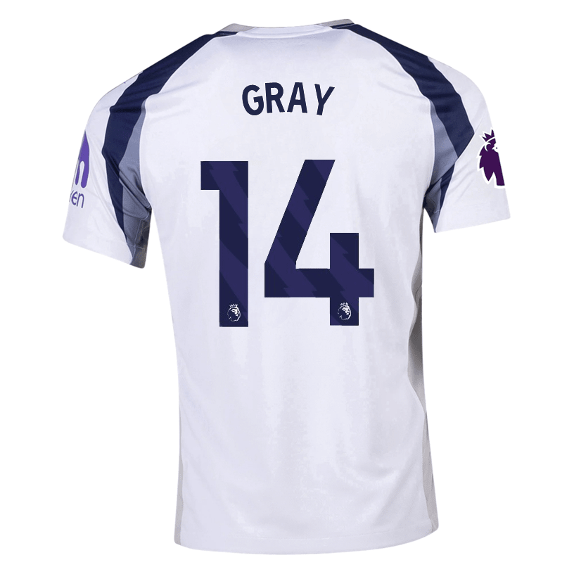 Nike Gray Tottenham Hotspurs Home Jersey w/ EPL + No Room For Racism Patch 25/26 (White/Iron/Binary Blue) | SoccerWearhouse