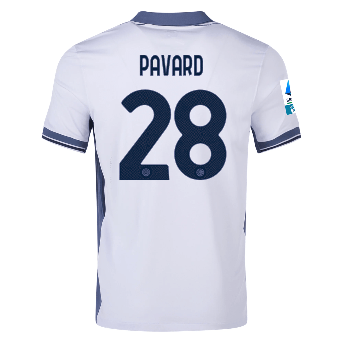 Nike Inter Milan Benjamin Pavard Away Jersey w/ Serie A + Scudetto Patch 24/25 (Summit White/Iris Whisper) | SoccerWearhouse
