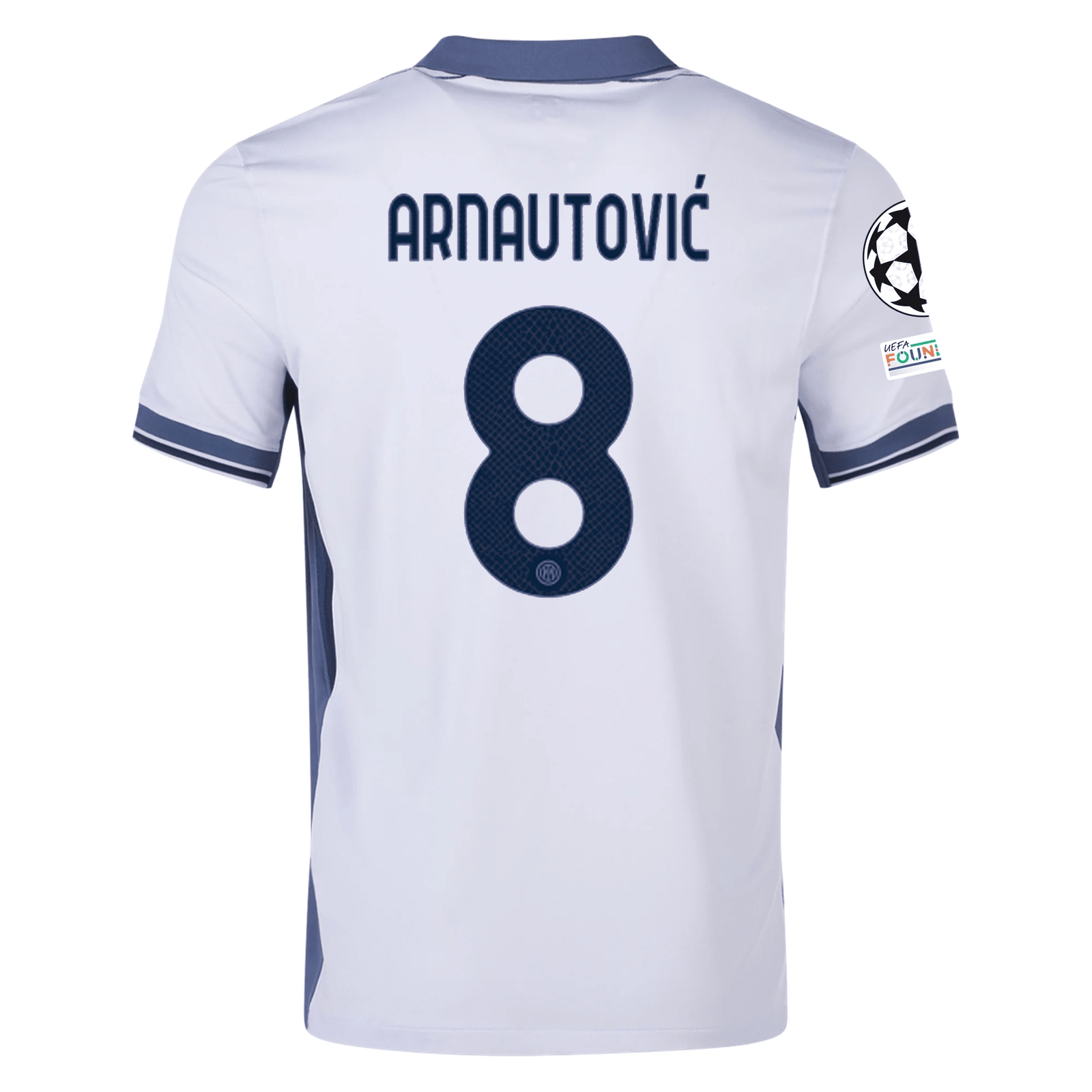 Nike Inter Milan Marko Arnautović Away Jersey w/ Champions League + Scudetto Patch 24/25 (Summit White/Iris Whisper) | SoccerWearhouse